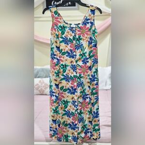 Authentic Vintage (80s/90s) Floral Button Front Dress w/ Pockets